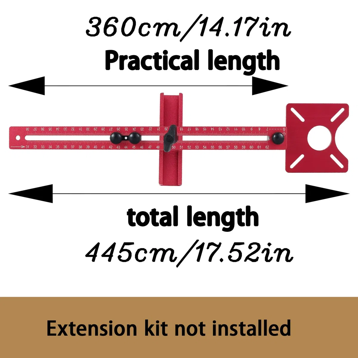 Staffa 4 in 1 per Fresatura per Router, Maschera Hardware per Armadietto, Maschera da Taglio Circolare, Multifunzionale Regolabile, Modelli di Router, Rosso