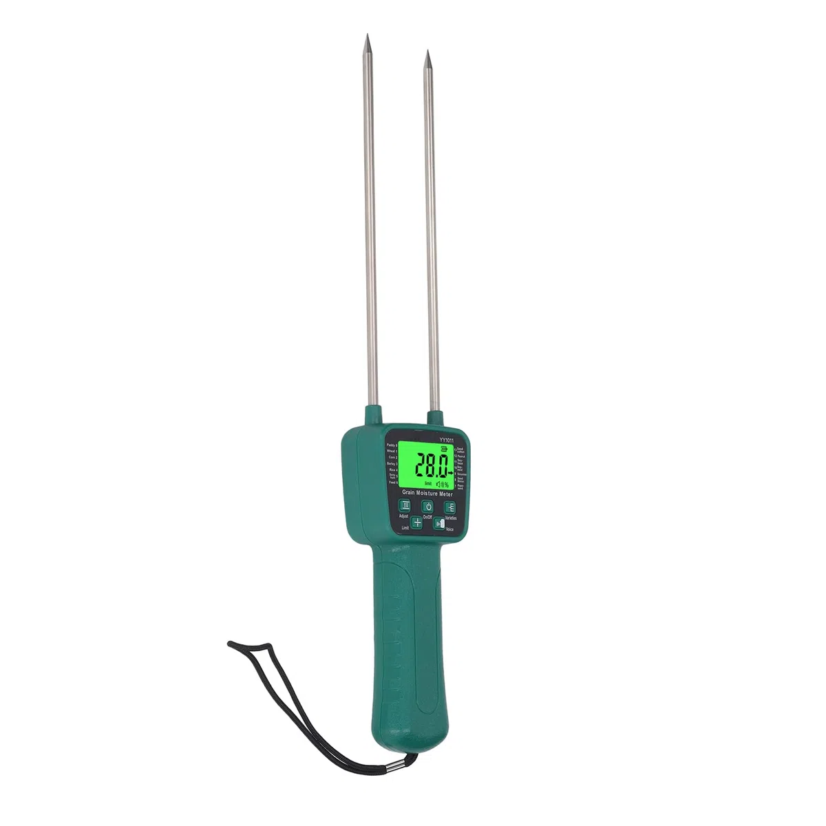 Misuratore Di Umidità Per Fieno Con Trasmissione Vocale, Display LCD Digitale Tester Per Foraggio Grano Soia, Sonda Portatile Per Agricoltura Intelligente Misura 14 Colture Tra Cui Mais