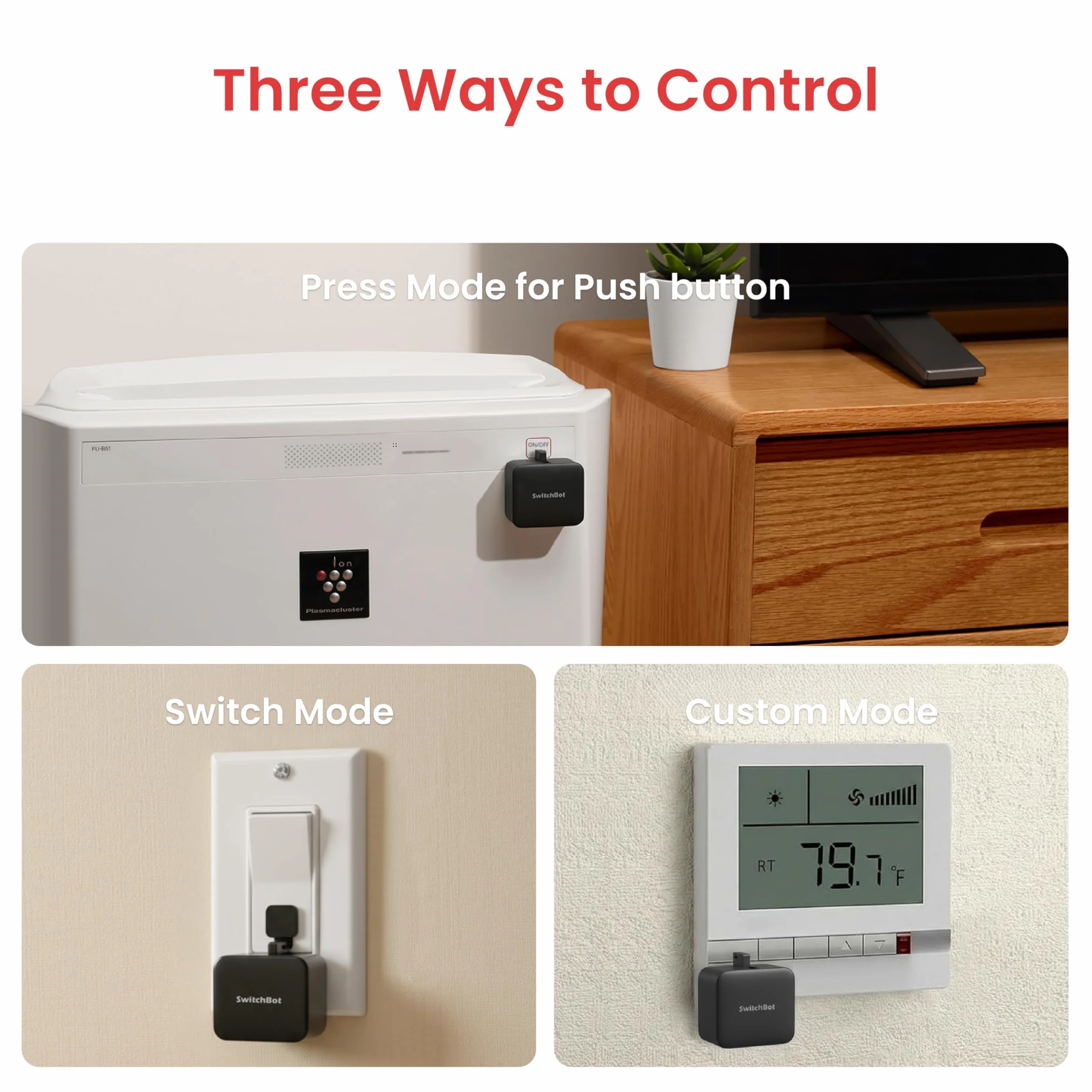 SwitchBot Interruttore Robot Intelligente - Controllo APP Bluetooth o Timer, Facile da Usare, Necessità SwitchBot Hub per Supportare Alexa, Google Home e il Telecomando, Automazione Domestica (Nero)