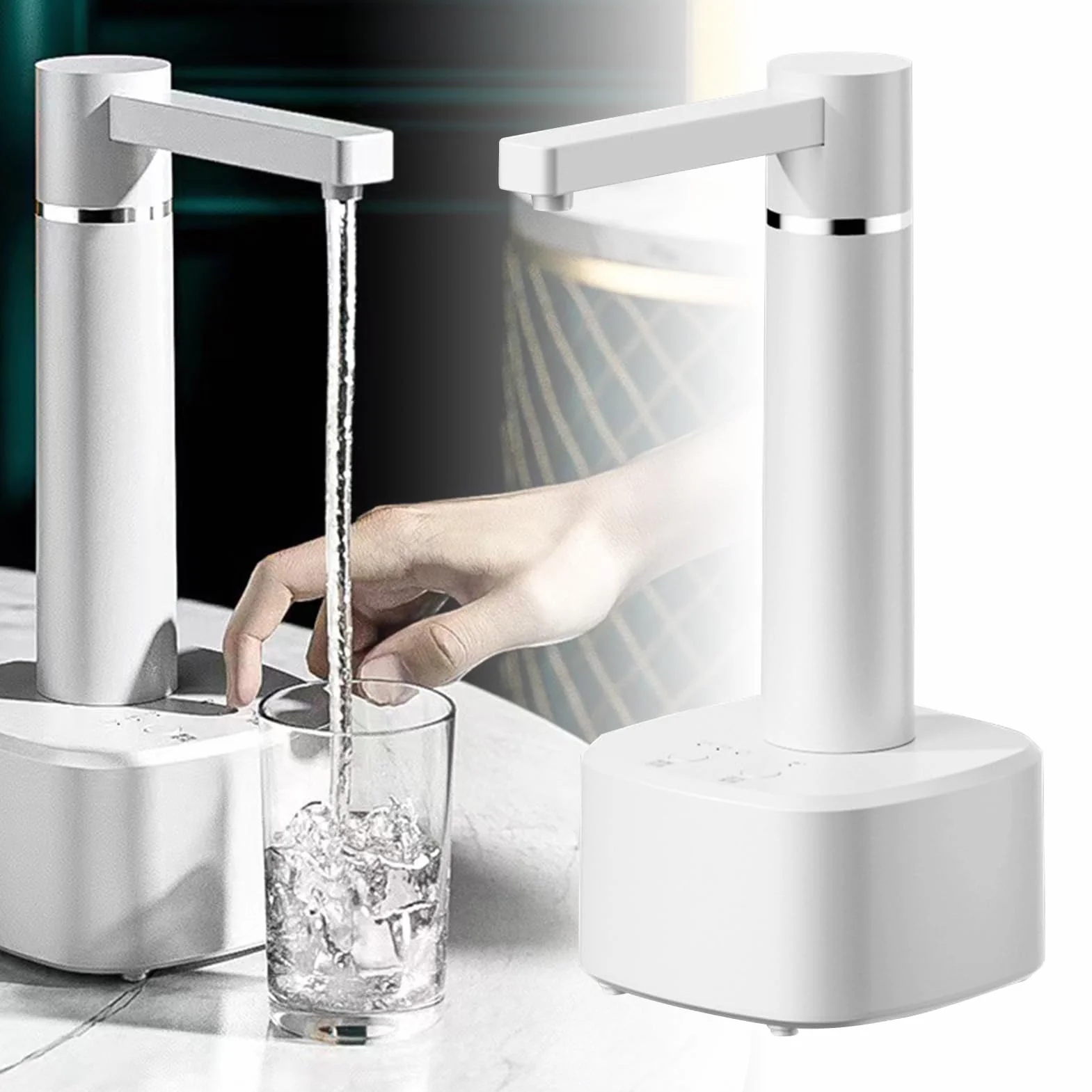 Distributore di bottiglie d'acqua da tavolo, distributore automatico di acqua Pompa per brocca ricaricabile USB Pompa per bottiglia Controsoffitto per domestica (Bianca)