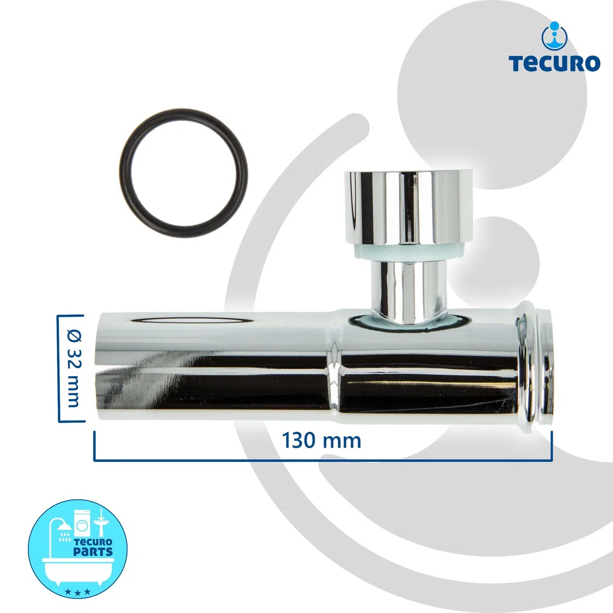 Tubo di prolunga 125 mm con aeratore per sifone antiodore, cromato