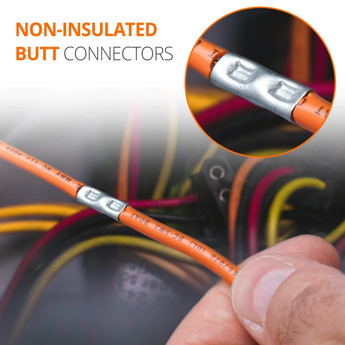 Wirefy 200 PZ Connettori Testa-Testa Non Isolati - Kit Capicorda Elettrici - Terminali Crimpare - 0,25-10 mm²