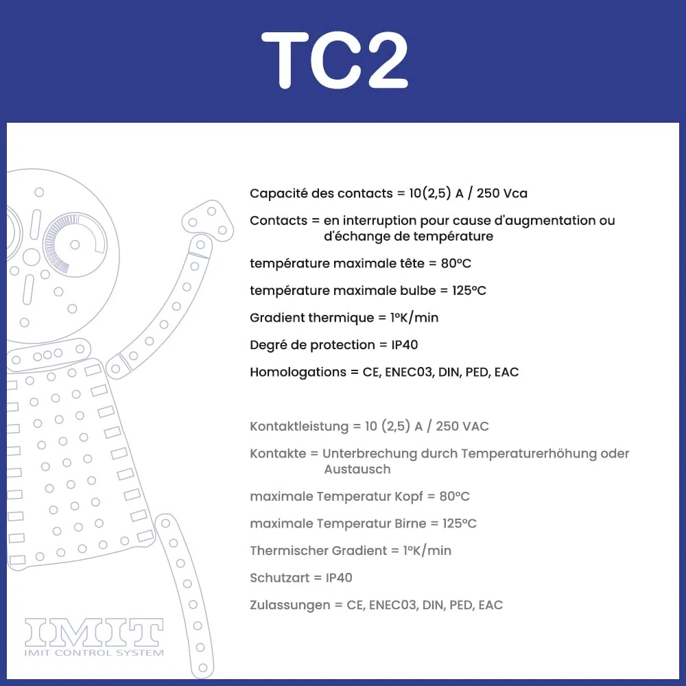 IMIT TC2 Termostato ad immersione per centrale termica