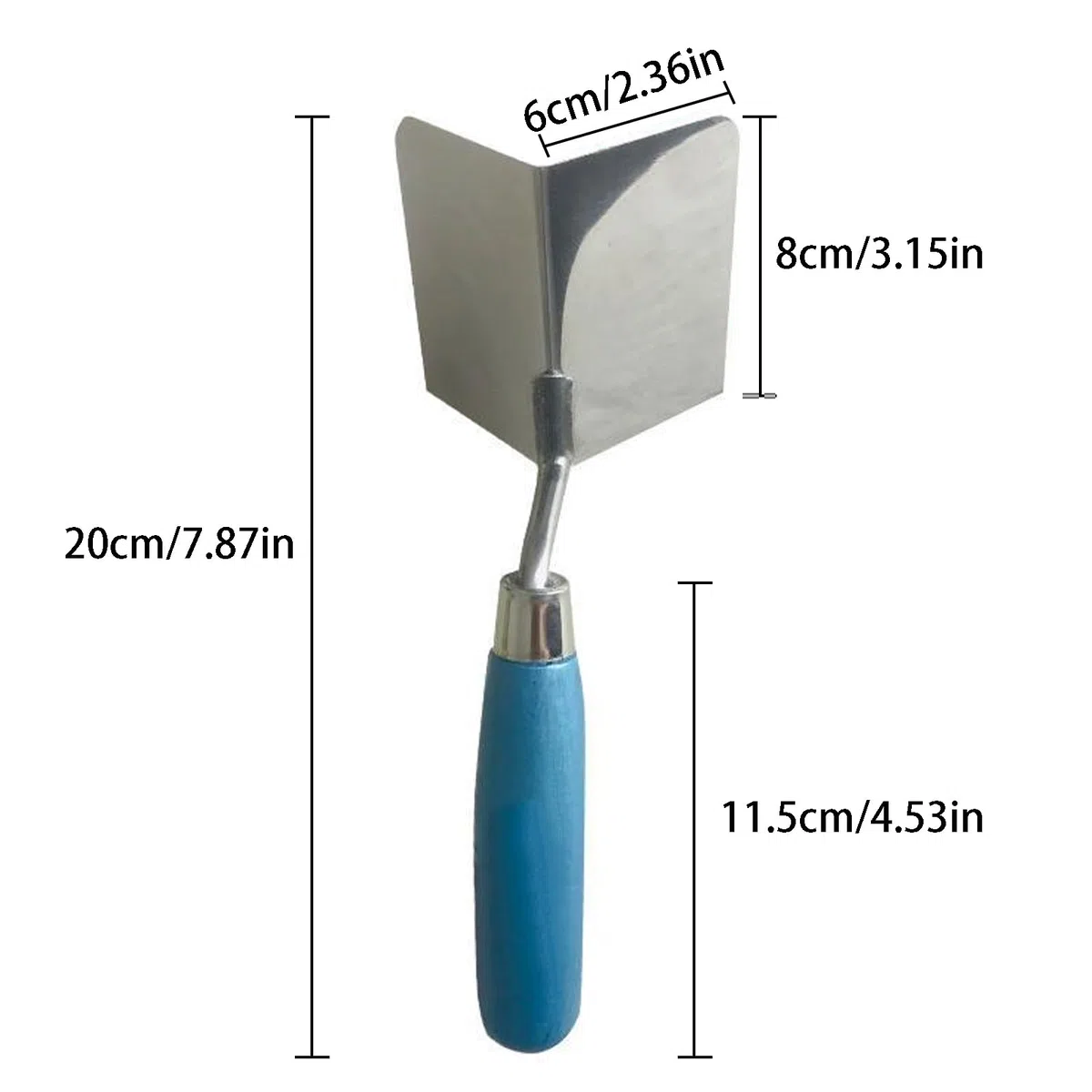 2 pezzi Spatole Angolari, Spatole Angolari Antiruggine, Cazzuola Angolare in Acciaio Inox, 80 x 60 mm Cazzuole per Angoli Interni ed Esterni, adatta per lavori negli angoli (blu)
