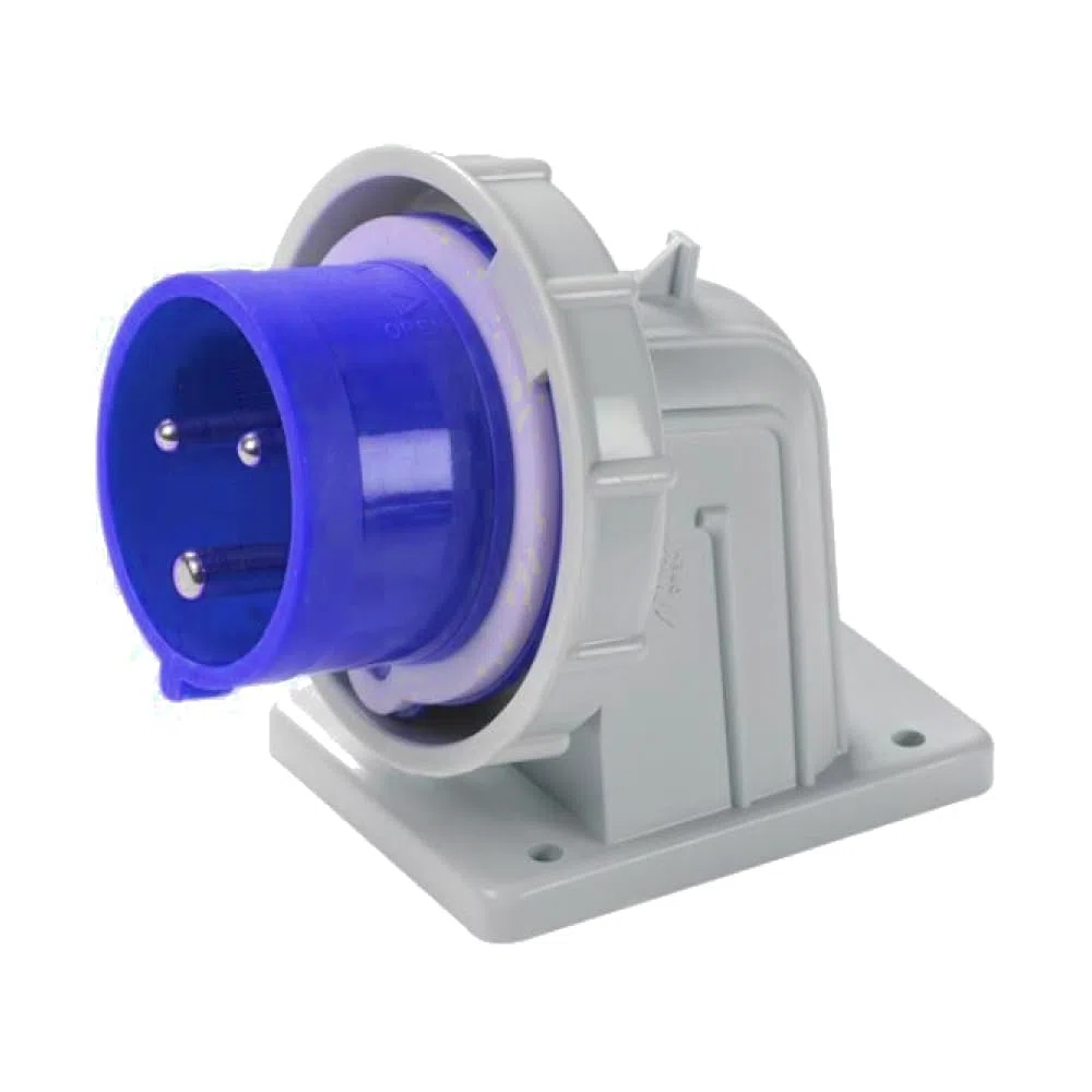 Spina industriale da parete, 220V 230V, 3 poli 2P+T, 32A, IP67 - Rosi 1001061