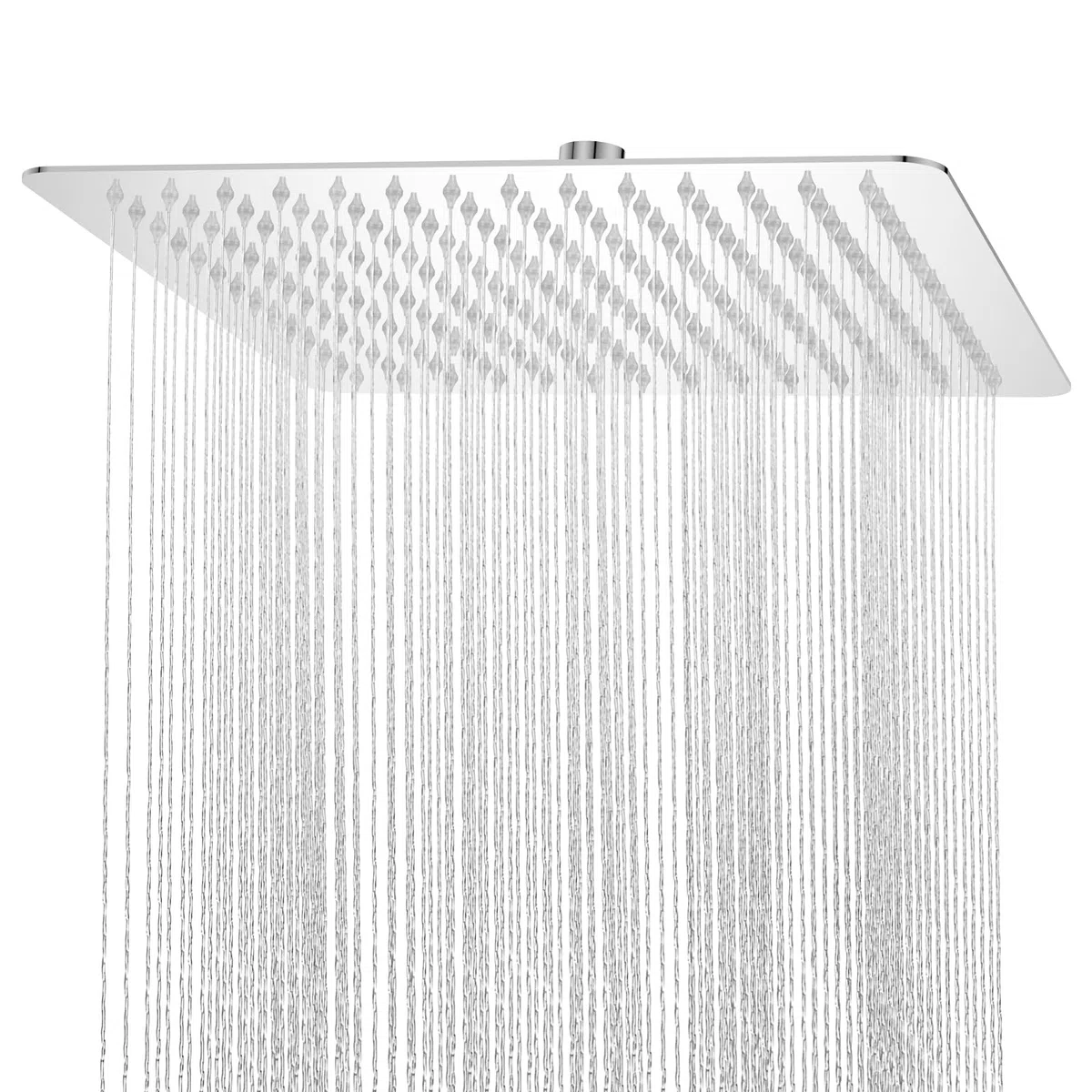 YEAUPE PRO Doccia a pioggia 12 pollici - Soffione doccia angolare in acciaio inox 304 ad alta pressione con ugelli autopulenti, montaggio a soffitto, cromato (30 x 30 cm)