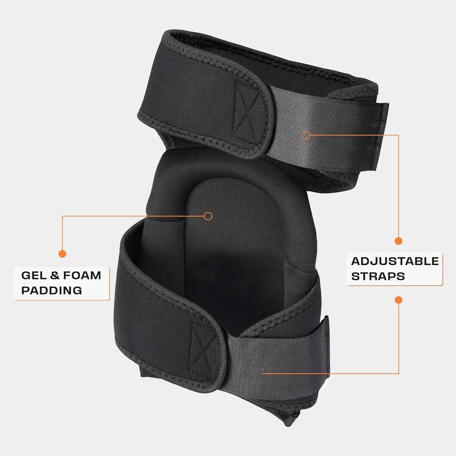 Thunderbolt Ginocchiere Lavoro Professionali - Ginocchiere Piastrellista Muratore con Comodo Cuscino in Gel e Cinturini Antiscivolo Resistenti - Ginocchiere Giardinaggio, Costruzione - Knee Pads