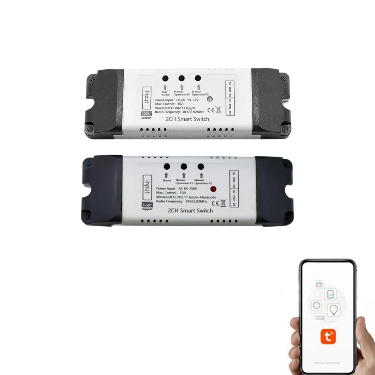 Apri porta da garage Smart WLAN, controllo APP, funziona con Alexa Goolge Home, funzione temporizzazione, controllo vocale, apriporta del garage universale, nessun hub richiesto, AC 85-250 V