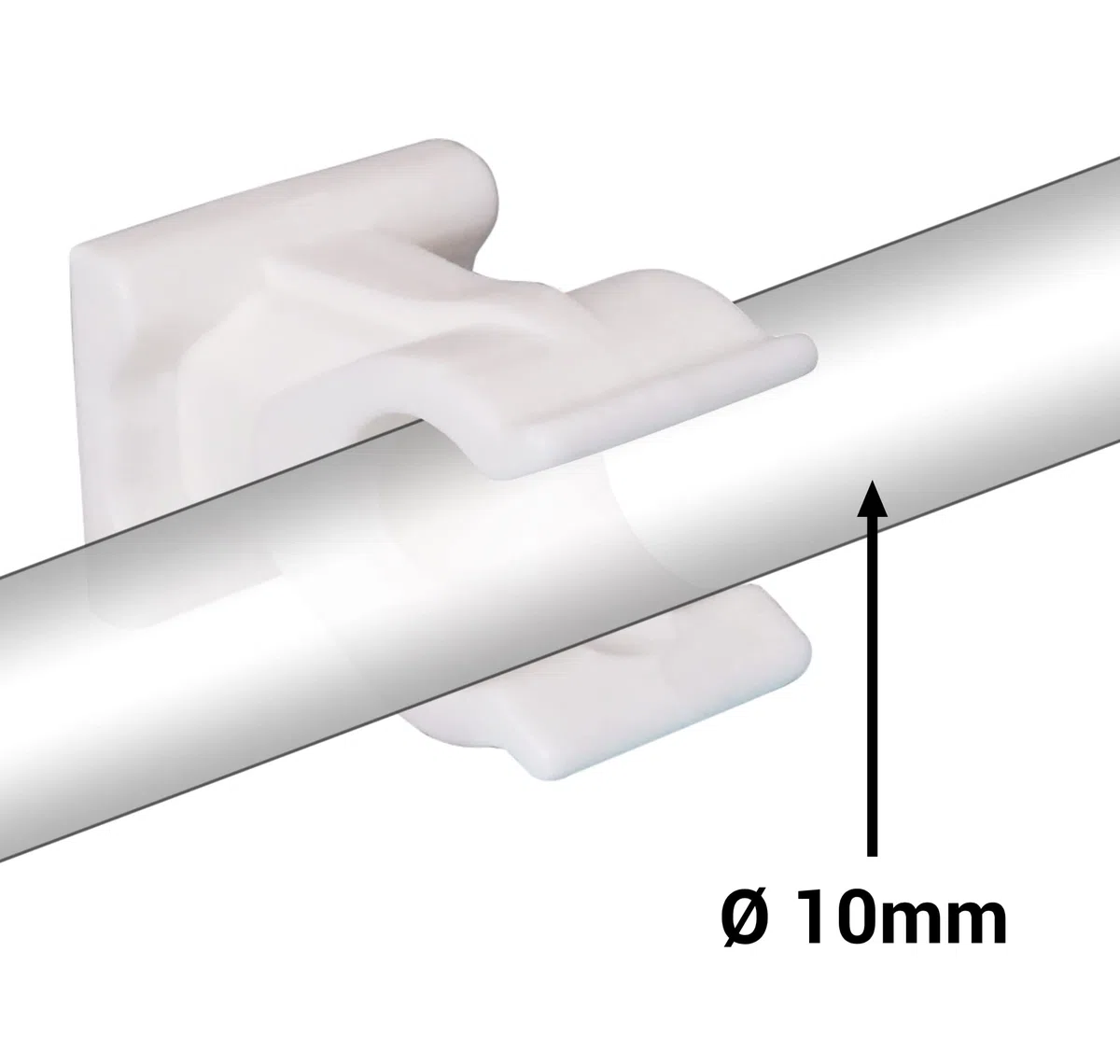 SKIR'CO Clip per Tubi, Morsetti in Plastica da 10 mm, Tipo U, Ganci e Clip Bianche - 50 Pezzi