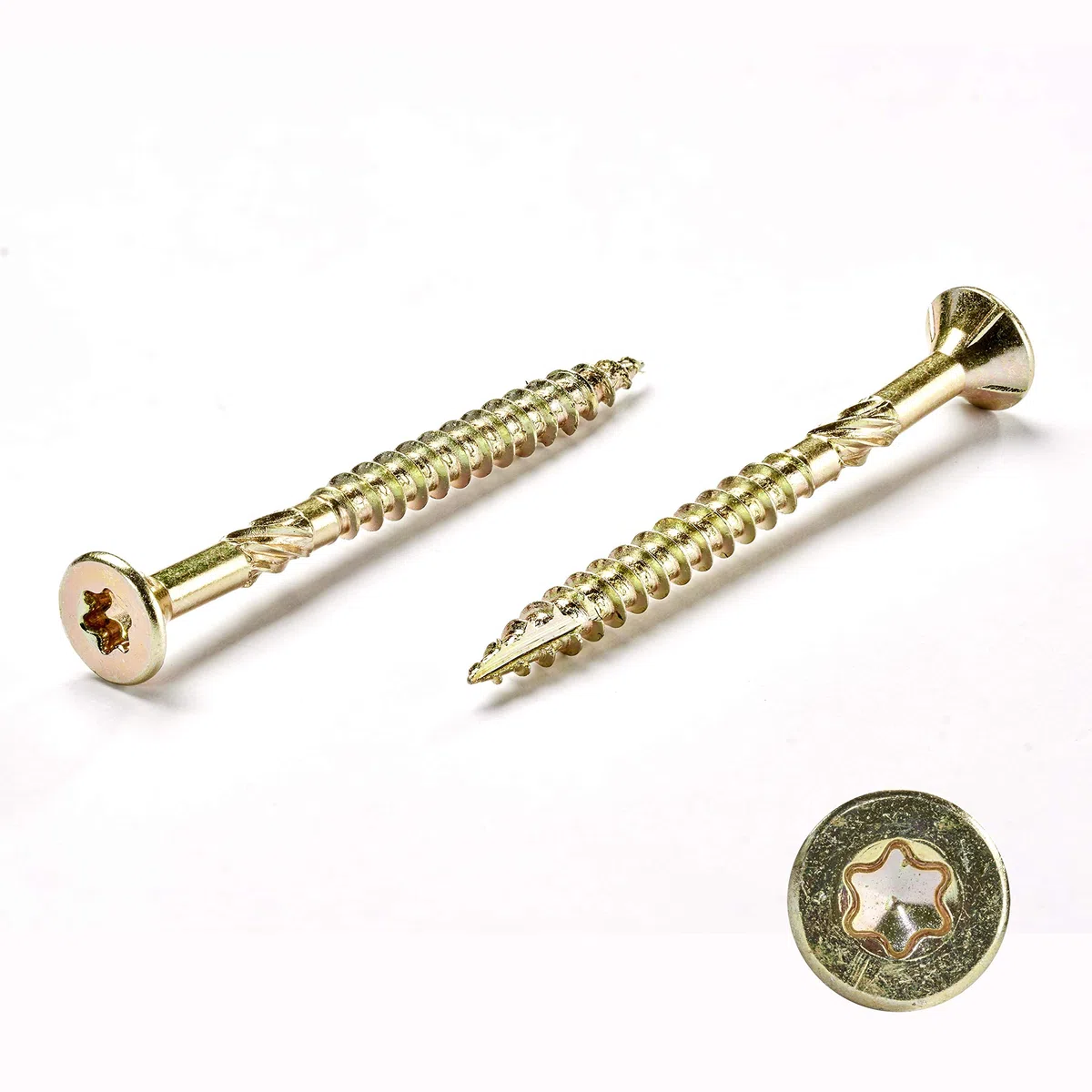Viti Per Truciolato Di Alta Qualità, Con Nervature Di Fresatura, Punta Di Taglio, Per Terrazze, Viti Universali, Zincate Giallo, Fatto in Gemania, 500 Pezzi, Denti Interni - 3,5 X 40 Mm