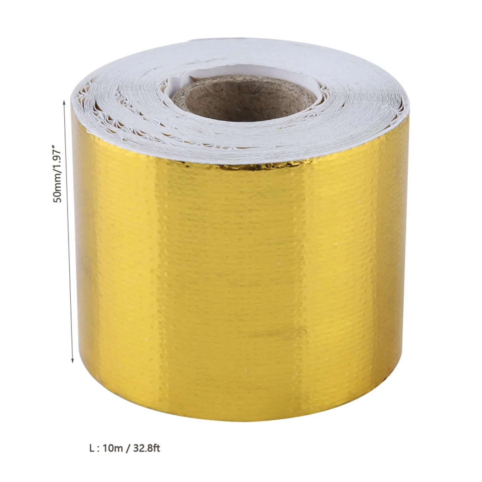 Nastro adesivo, 1 rotolo d'oro Nastro adesivo di alluminio per auto Nastro adesivo riflettente per scaldare lo schermo (10M*5Cm)
