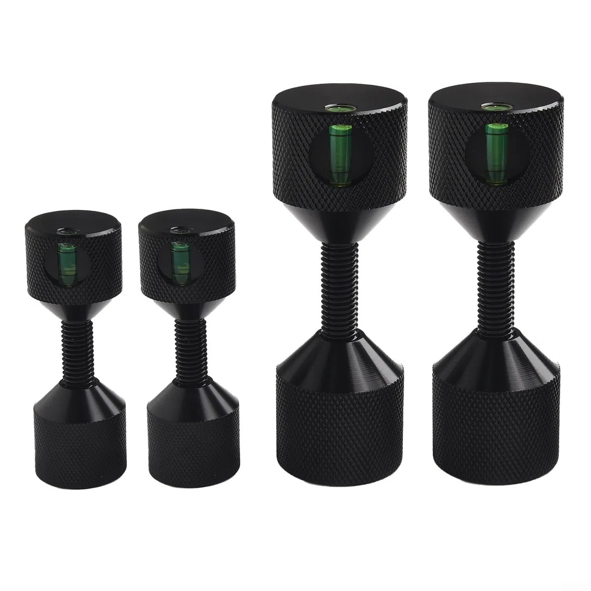 Perno di allineamento a flangia a 2 fori in alluminio temprato 6061 con livellatore integrato per libellule, design ergonomico e superficie anodizzata in ossido nero (4 pezzi)