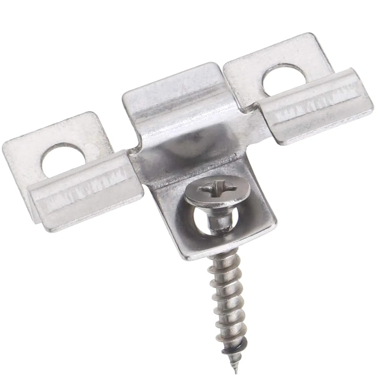 100 Pz In Acciaio Inox Composite Decking Clips Decking Nascosto Spacer Fastener Board Clip w / 100x Auto-Tapping Viti Set 10mm