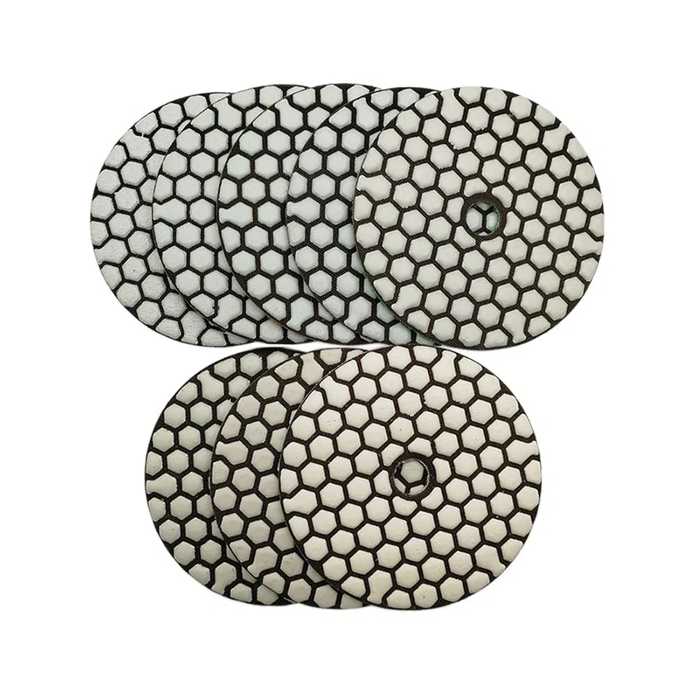 SHDIATOOL Diamante Lucidatura Pad 7 Pezzi Grana Mista per Lucidare a Secco Marmo Granito Pietra Ceramica Dia 100mm/4 Pollici