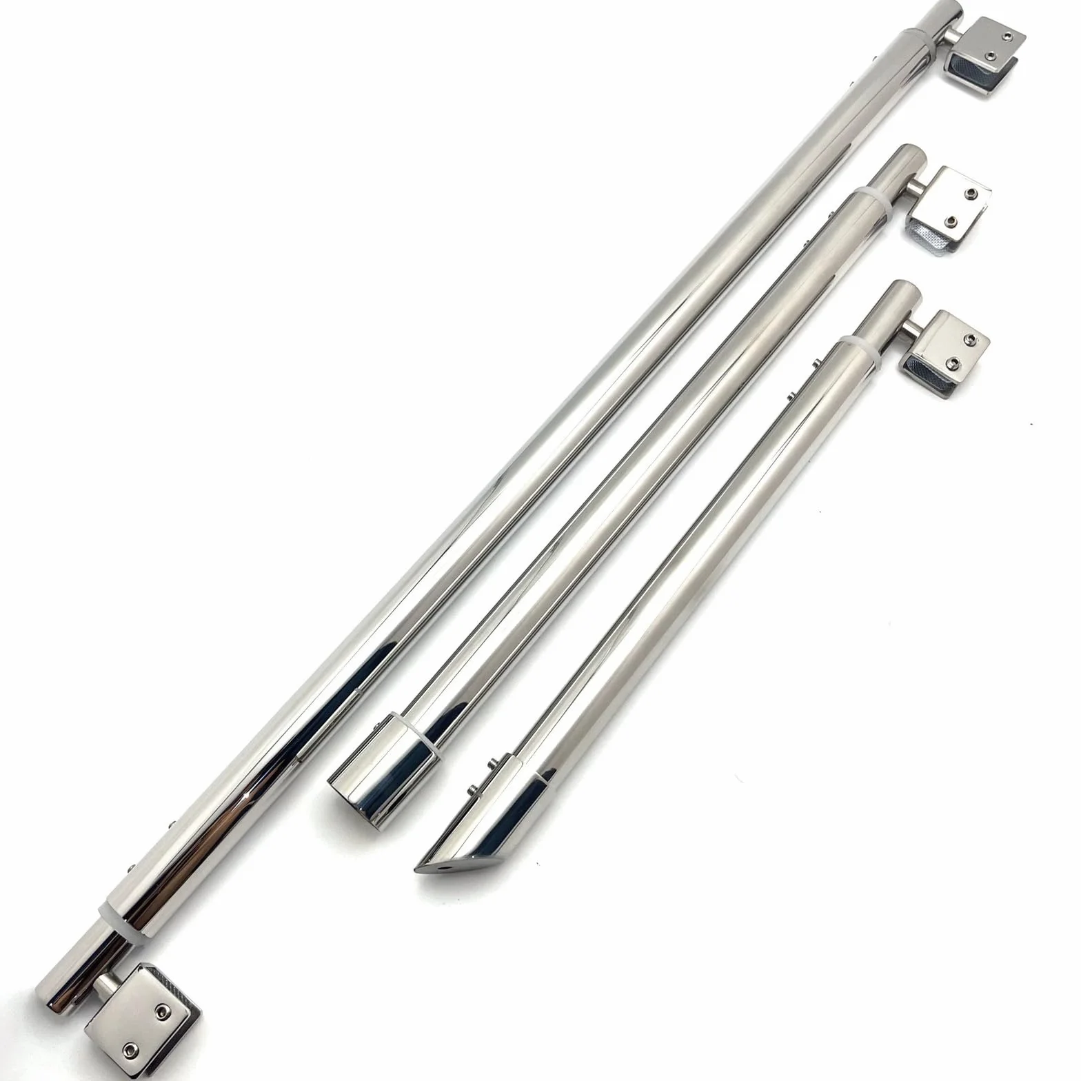 Barra di supporto per porta doccia in acciaio inox regolabile da 1.600 a 800 mm, 25 mm, compatibile da 8 a 12 mm