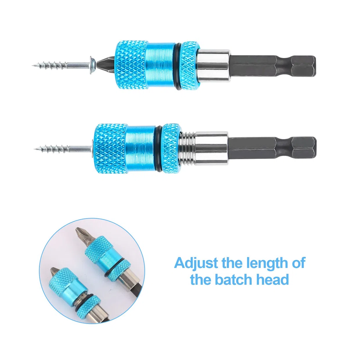 ‎DMJJSD 3 pezzi Porta bit per cartongesso Bit per cartongesso magnetico Portabit a cambio rapido Attacco esagonale1/4 di pollice Regolazione della profondità delle viti Attacco per viti a secco