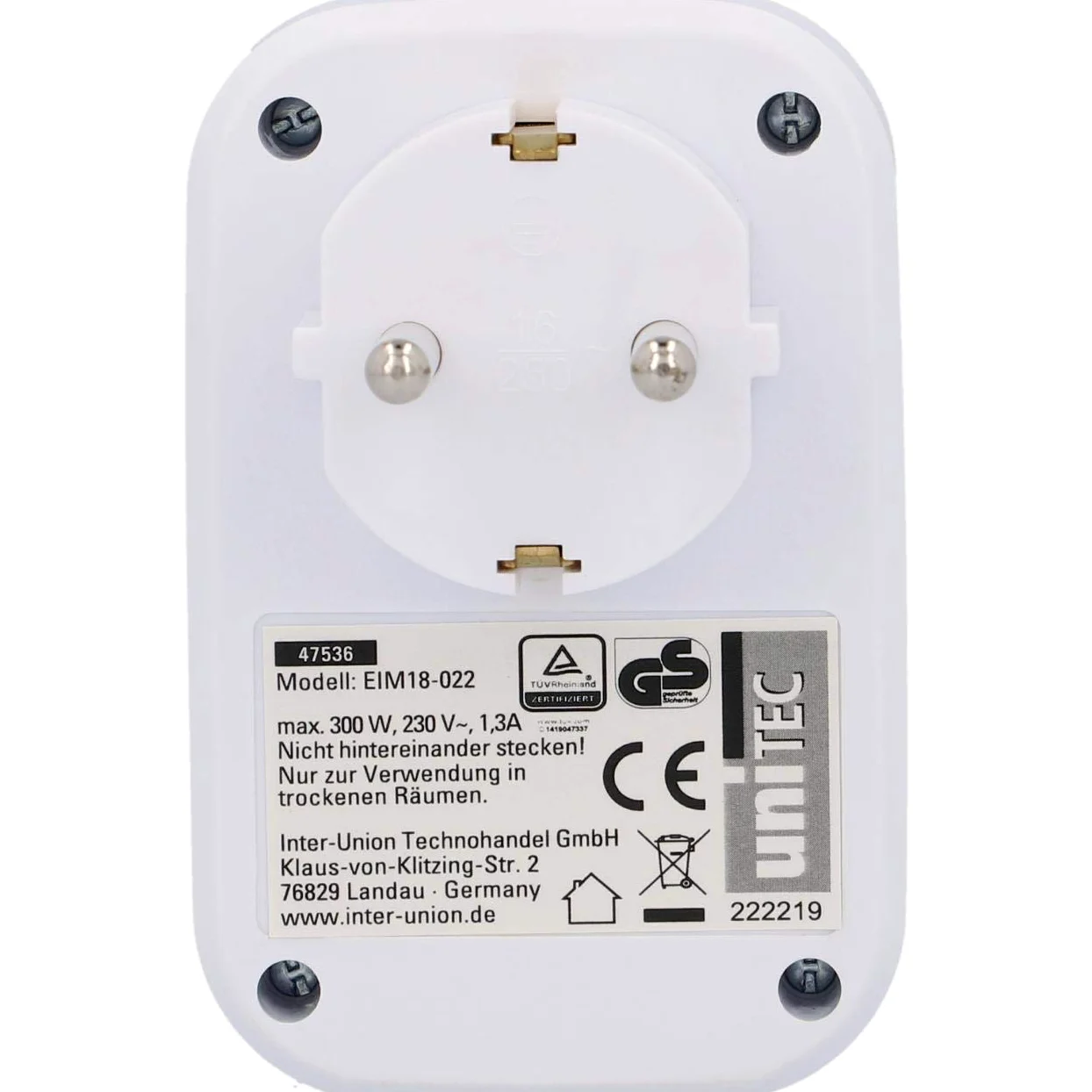 uniTEC 47536 - Adattatore con sensore crepuscolare