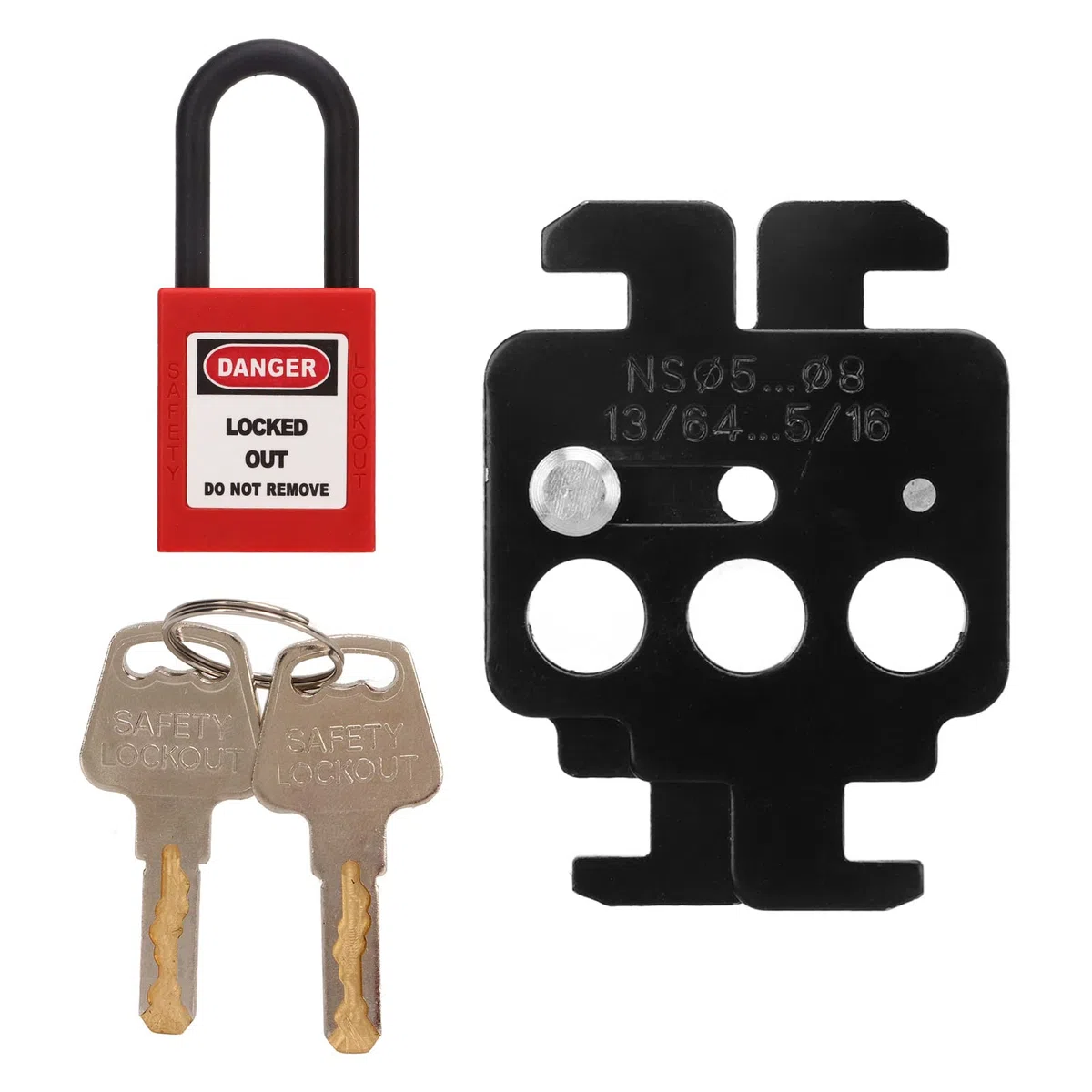 Lockout Tagout Kit, MCB Lockout Tagout Acciaio Blocco Interruttore 38mm Grillo Lucchetto in Nylon per Interruttori Schneider per Stazioni di Blocco Tag Out