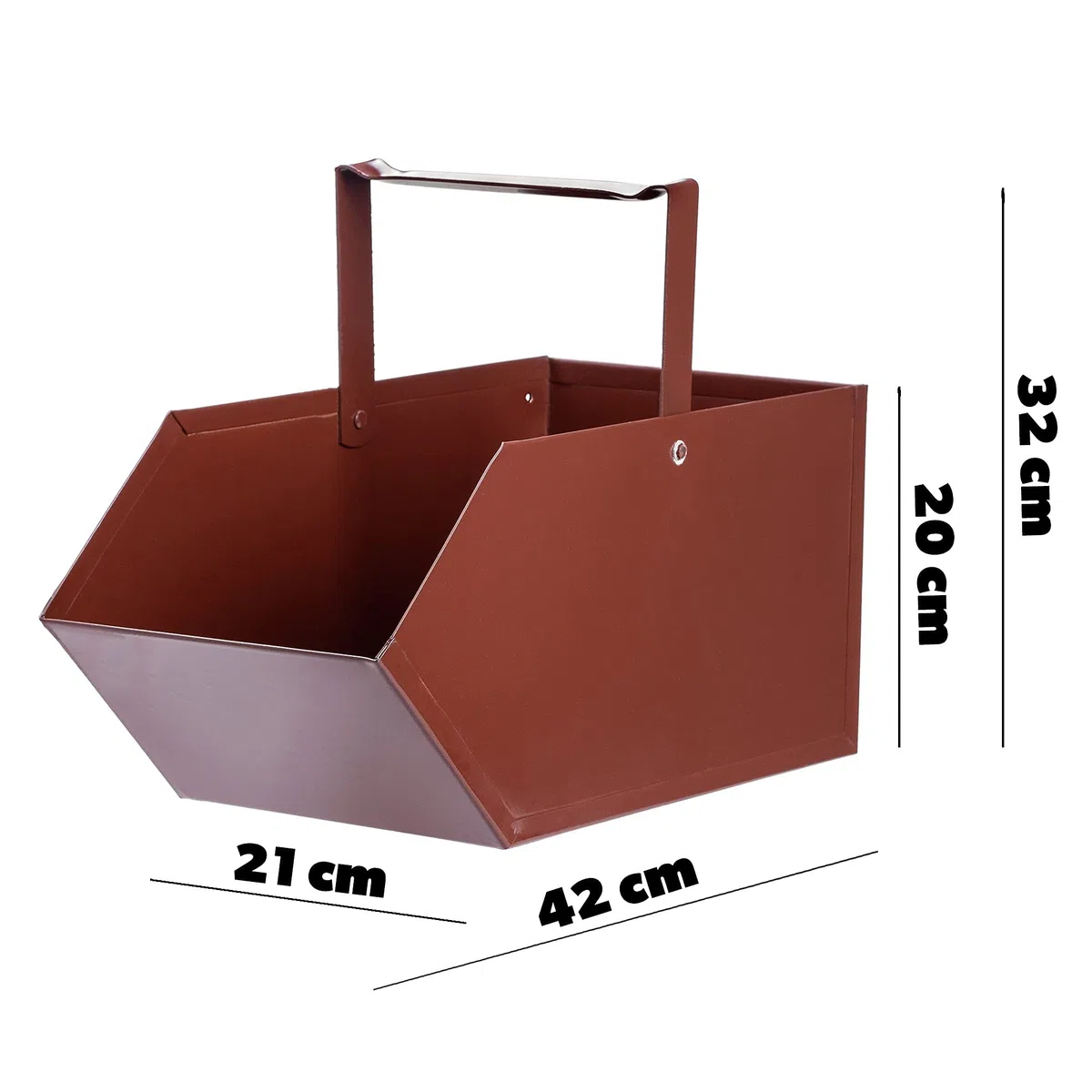 KADAX Contenitore di Cenere Realizzato in Metallo, 32 x 21 cm, Scatola di Cenere con Manico Comodo, Scatola, Ciotola di Cenere, Contenitore a, Scatola a in (Marrone)