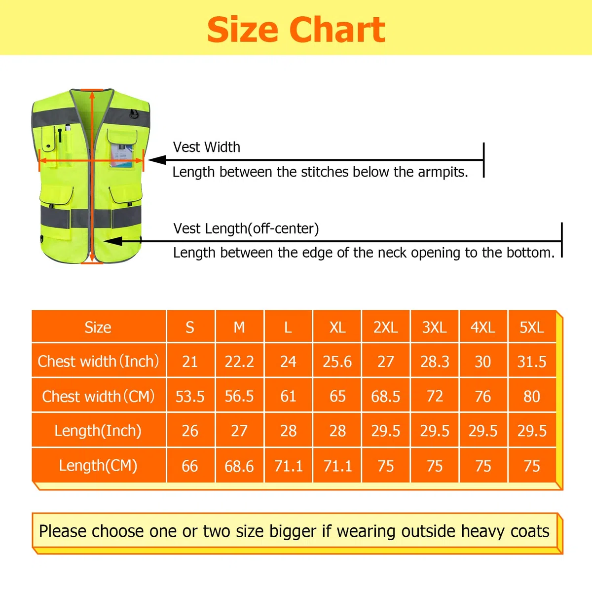 Hi Vis Vests for Men Women 9 Pockets High Visibility Safety Vest.