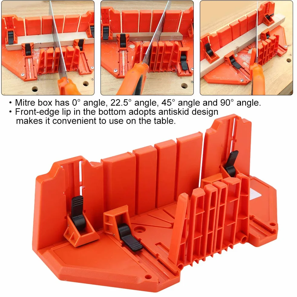 Scatola per troncatrice, 35,6 cm, in plastica, per potatura, a mano, utensile per la lavorazione del legno, con morsetto