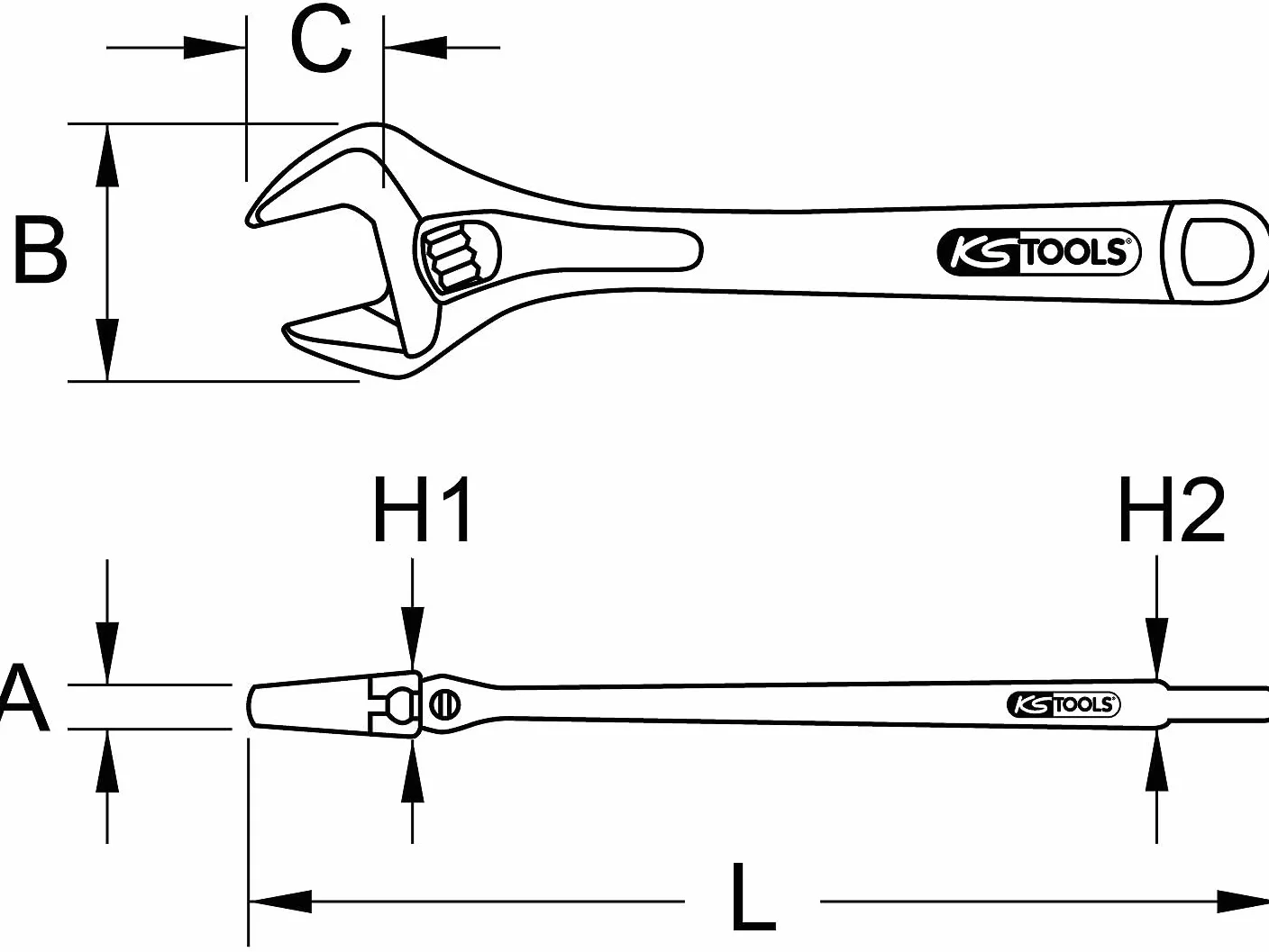 KS Tools 577.0250 Chiave Regolabile a Rullino Classic, 28 mm