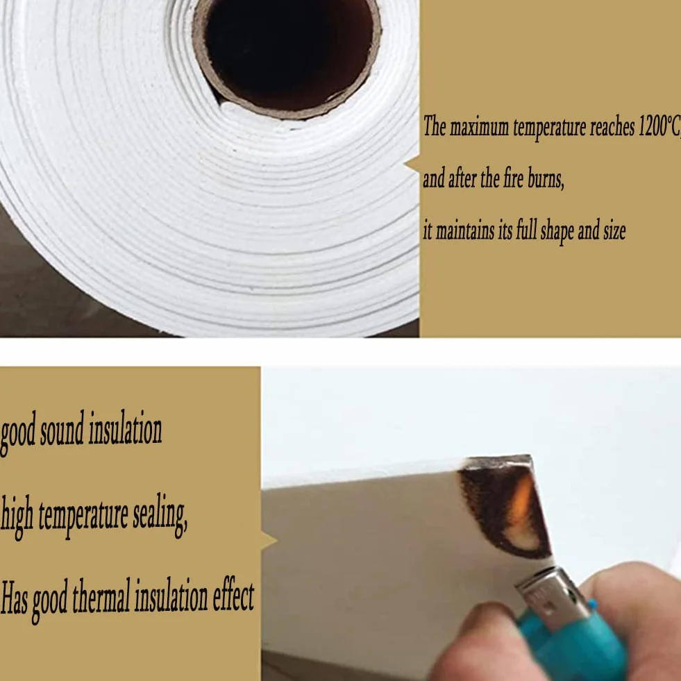 Carta Isolante Ignifuga in Fibra Ceramica - Resistenza alle Alte Temperature, Isolamento Termico per Stufe, Caminetti, Forni per Pizza, Forni, Forni di Forgiatura, Forni,4mm*500mm*1000mm