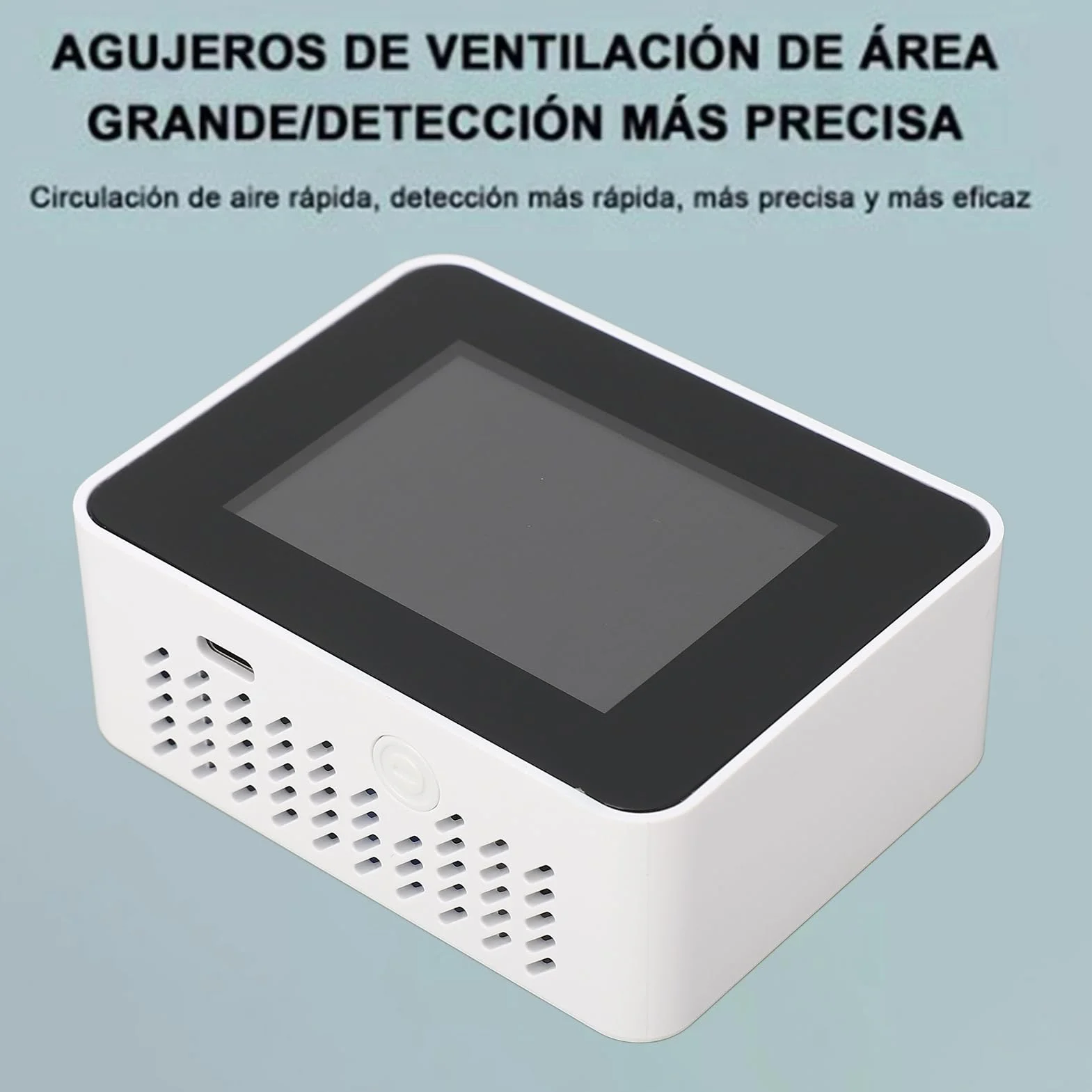 Rilevatore di CO2 Monitor Qualità Aria Interna 5 in 1 con HCHO TVOC Temperatura Umidità Alimentazione a Batteria per Casa e Auto