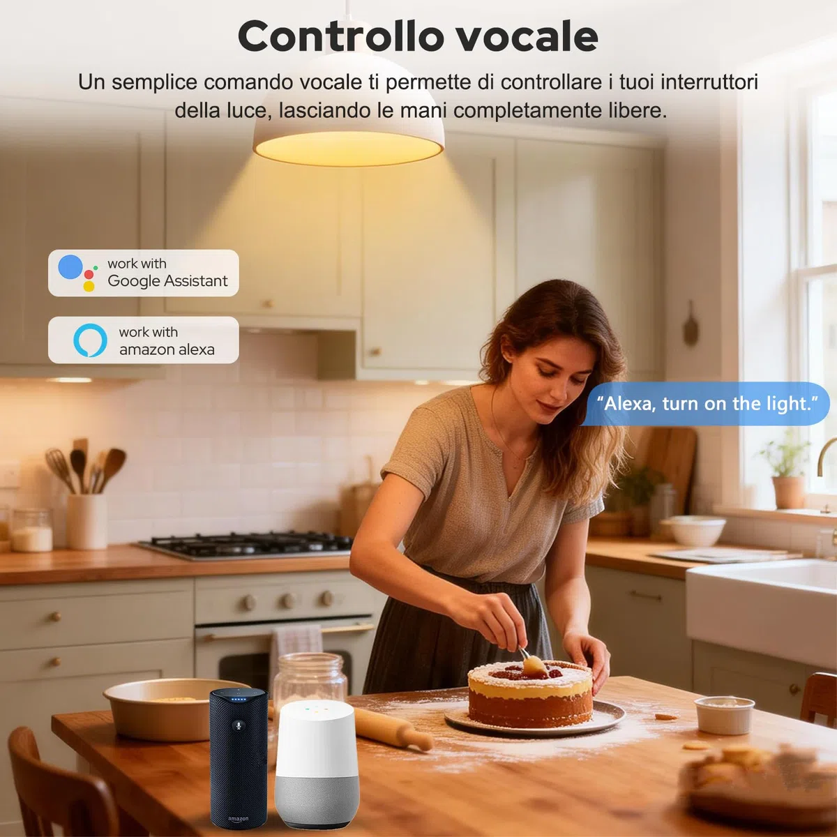 LoraTap Interruttore WiFi Alexa, Smart Timer Switch Funziona in Parallelo con Interruttore a Parete Originale, Compatibile con Alexa Echo e Google Home, 2pz Ricevitori a Relè 2500W