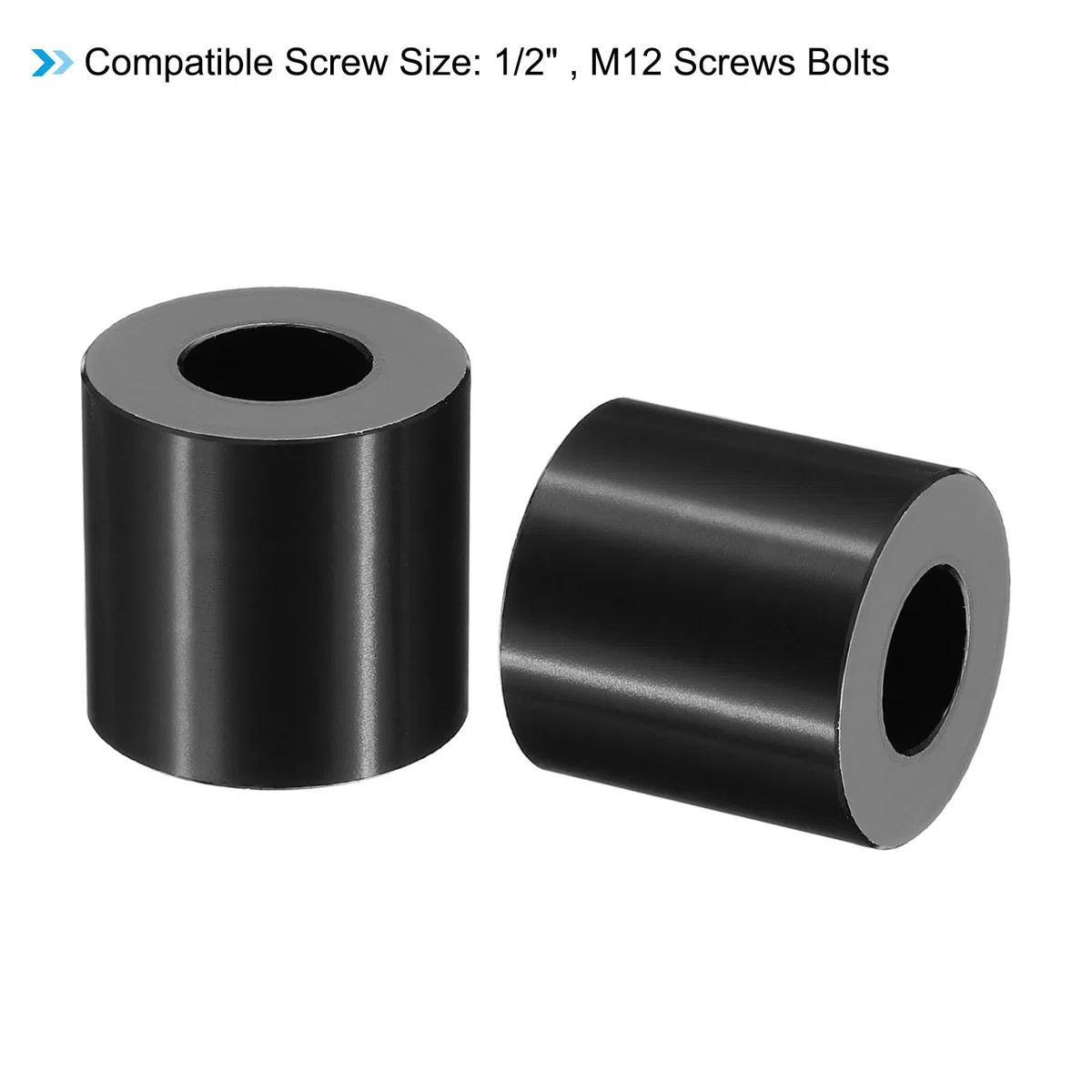PATIKIL Distanziali in Alluminio M12, 5 Pezzi Distanziali Metallici in Alluminio 1/2" Id x 1" Od x 1" L Distanziali a Vite in Alluminio Rotondi per Viti da 1/2" o M12