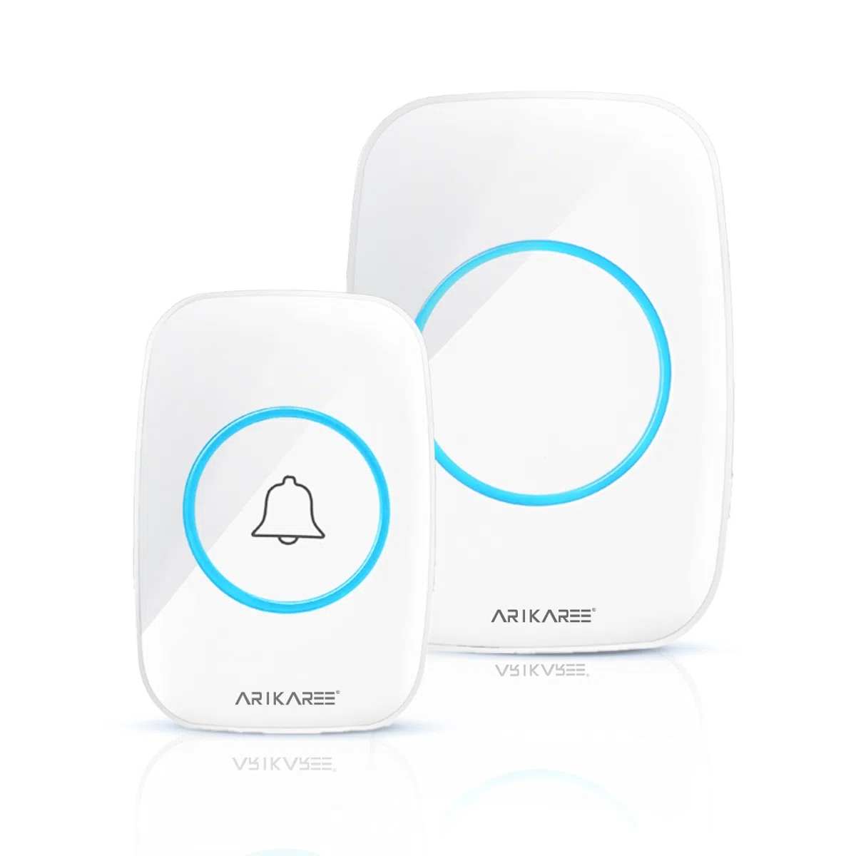 Campanello Senza Fili da Esterno, Citofono Casa Wireless Ring Doorbell Impermeabile con Pulsante Smart, Cicalino Porta Interno 12V Senza Filo (Bianco 1TX+1RX)