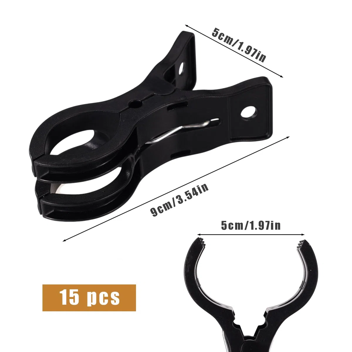 15pz Clip per Arco Palloncini, Clip Ghirlande di Palloncini Premium da 9x5cm Morsetto Impieghi Gravosi per Creazioni di Archi Compleanni Matrimoni Decorazioni (Nero)