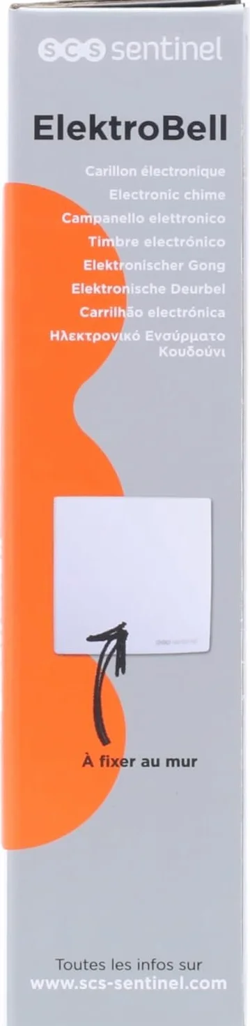 ElektroBell Wired Bell - Suoneria elettronica a filo da 230V con trasformatore integrato da 5V - 8 melodie - Materiale ABS - Uso interno - CFI0025 SCS Sentinel