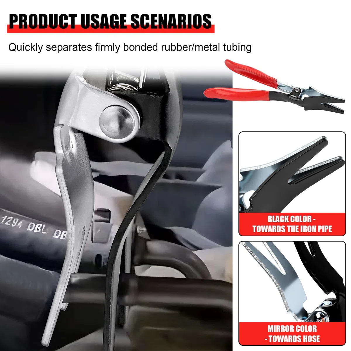 Set di 4 pinze per tubi flessibili, pinze per fascette stringitubo, pinze per tubo radiatore, pinze per auto