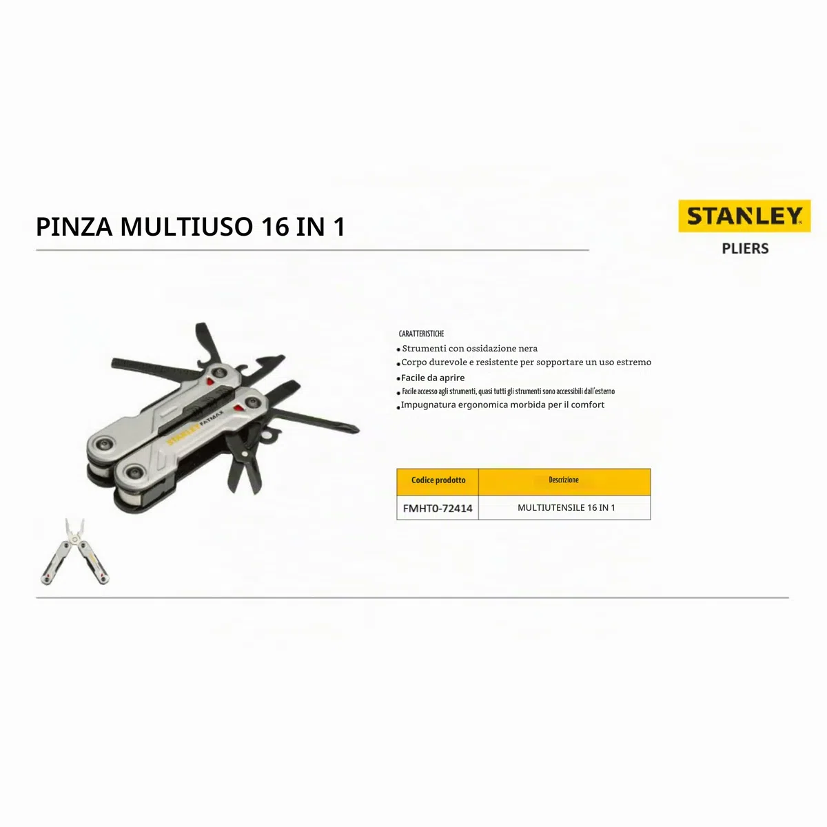 STANLEY STA072414 Pinza Multiuso, 16-in-1