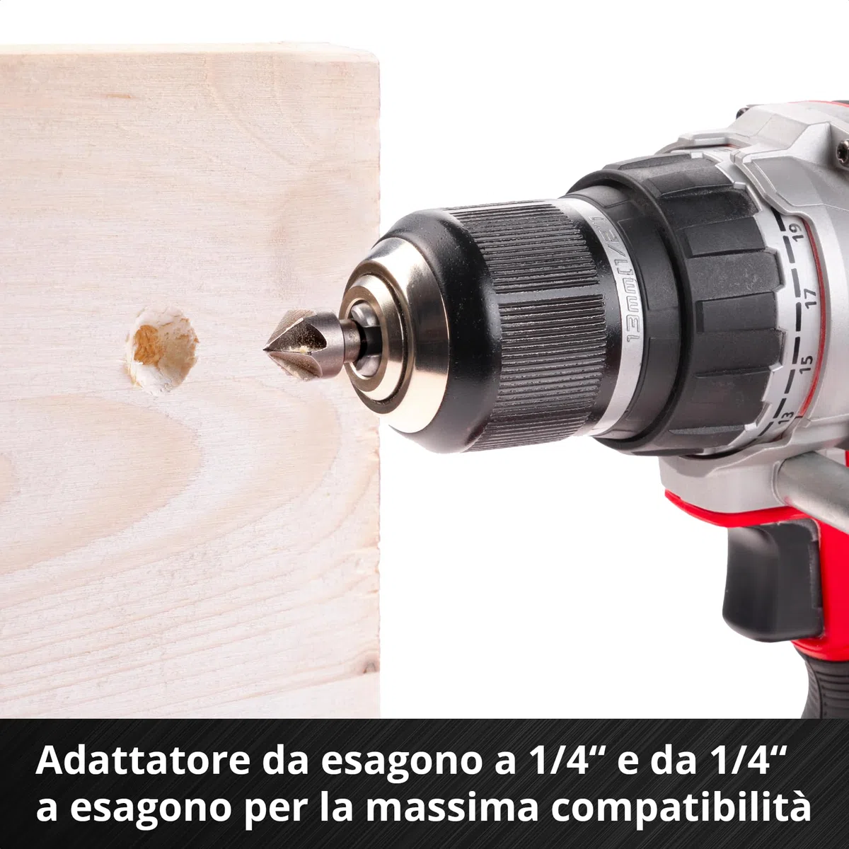 Set di punte e trapani originale Einhell L-CASE da 40 pezzi (punte da 25 mm, portapunte a cambio rapido, chiave a bussola, svasatore, punte per metallo, pietra e legno, inclusa scatola di custodia)