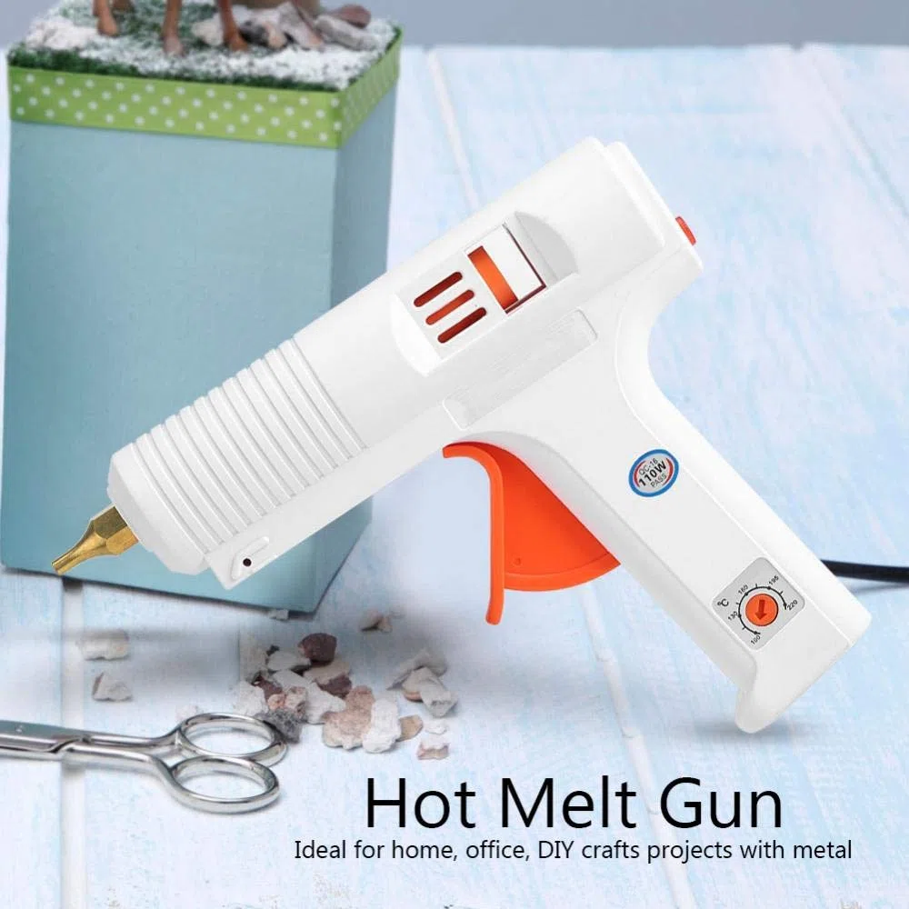 DEWIN Pistola Colla a Caldo,Pistola a Caldo per Colla Pistola a Caldo Regolabile Regolabile per Strumento di Riparazione Artigianale 110W (EU Plug)