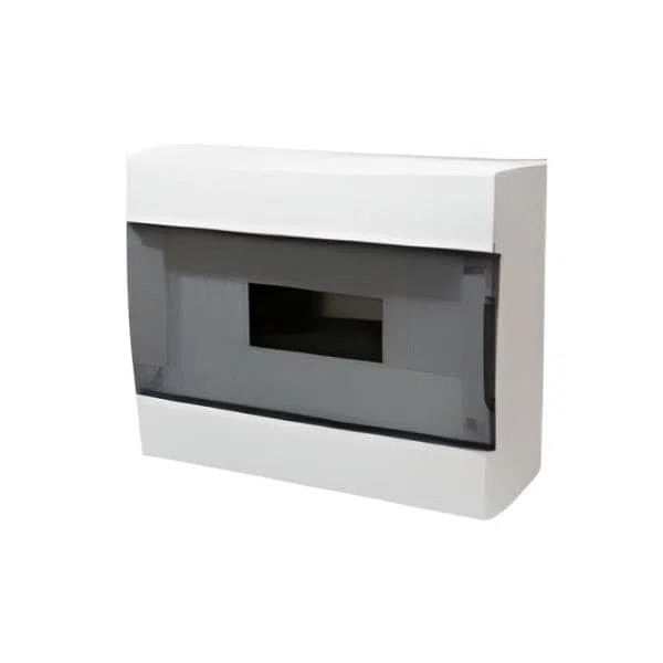 Centralino da parete 12 moduli bianco con portello fumè 280x225x100mm IP40