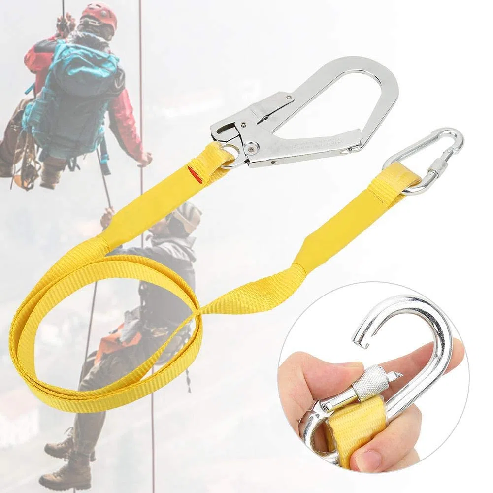 Keenso Imbracatura da Arrampicata, 1 Pezzo Sicurezza Aerea da Lavoro Gancio da Arrampicata Cintura di Sicurezza per Alpinismo Arrampicata Copertura dei tetti Lavori Aerei