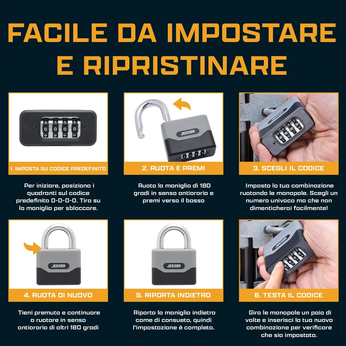 PDP68 Lucchetto Con Combinazione Per Impieghi Gravosi – Archetto Antitaglio 11 mm, Guscio In Poliammide Resistente Alle Intemperie | Per Armadietti Scuola/Palestra, Serrande, Cancelli