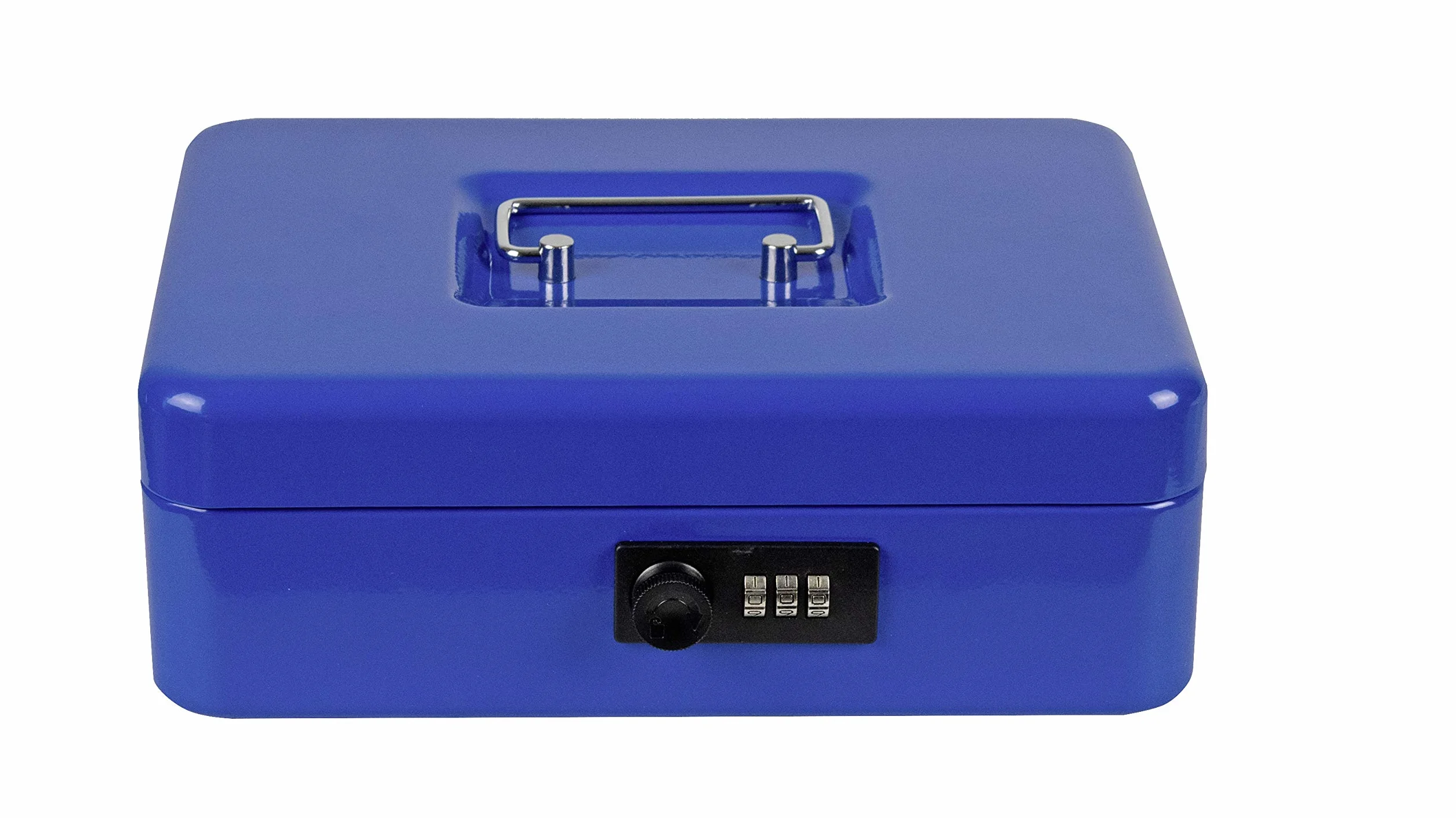 Burg-Wächter 5025 - Scatola con serratura a combinazione e inserto, in lamiera d'acciaio, codice 5025, colore: blu