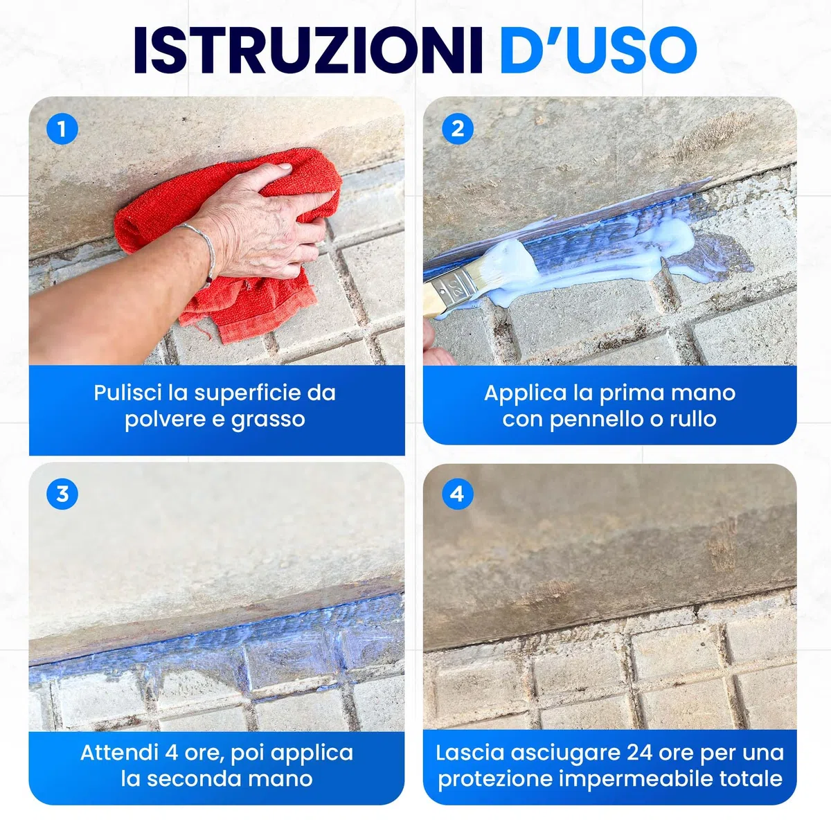 Sigillante Impermeabile Trasparente 2.5 KG | Impermeabilizzante Trasparente | Perfetto come Impermeabilizzante Terrazzi, Tetti, Esterni, Interni, Cucine