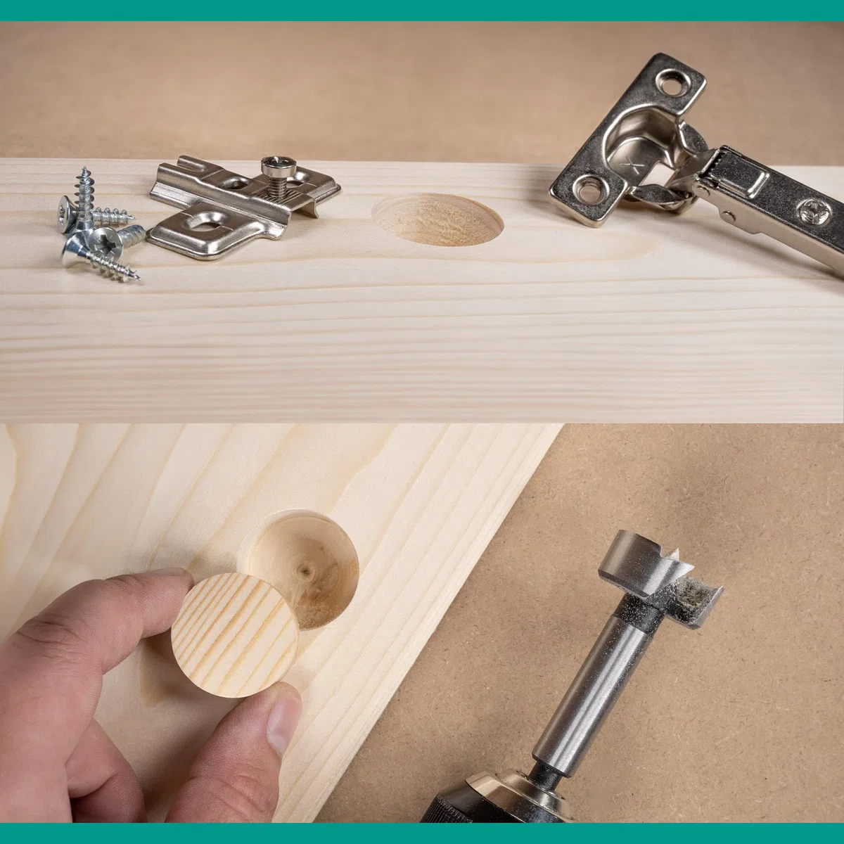 ENT 25100 Set da 5 pz. Punte Forstner per legno Ø 15, 20, 25, 30, 35 mm, in acciaio per utensili, per eseguire facilmente fori ciechi nel legno tenero, set di punte per legno fai da te, punta per fori