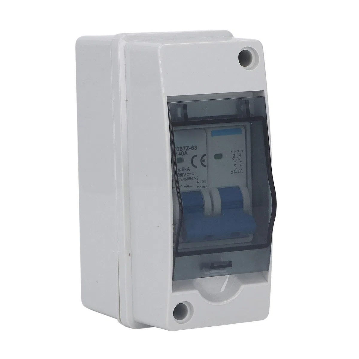 Interruttore Magnetotermico 40A DC Coperchio Protettivo Trasparente Interruttore Magnetotermico Miniaturizzato con Scatola di Distribuzione IP65 1000V