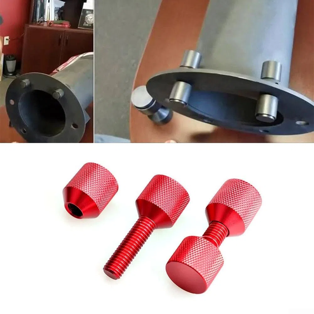 HpLive 1-1/8" due fori perni maneggevoli, set di perni di allineamento a flangia a due fori per navi, flangia in alluminio, perno a due fori, 1-1/8 fori di posizionamento gradiente (red2pcs)