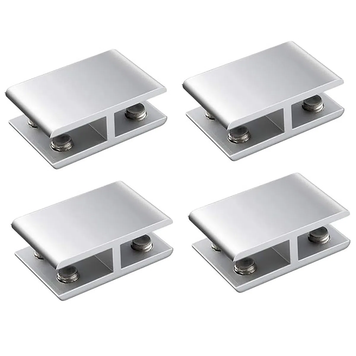 Morsetto vetro vetro per ringhiera in lega di alluminio da 4 pezzi, Clip per staffa di collegamento recinzione in vetro per balaustra in vetro morsetto per vetro,Argento,18mm~20mm