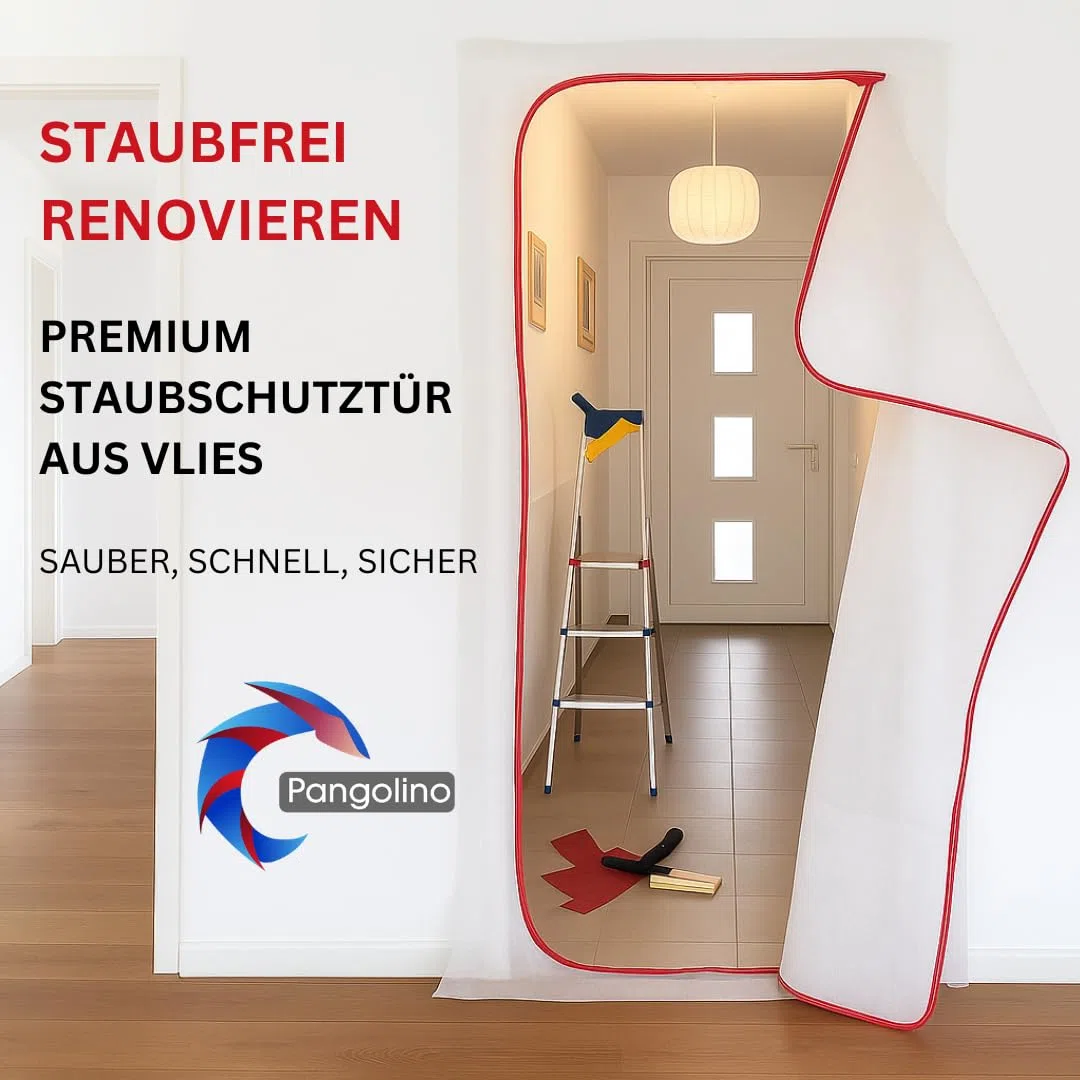 Porta di protezione antipolvere in tessuto non tessuto, con chiusura lampo, protezione antipolvere, porta da costruzione, 1,10 x 2,20 m, set da 2 pezzi