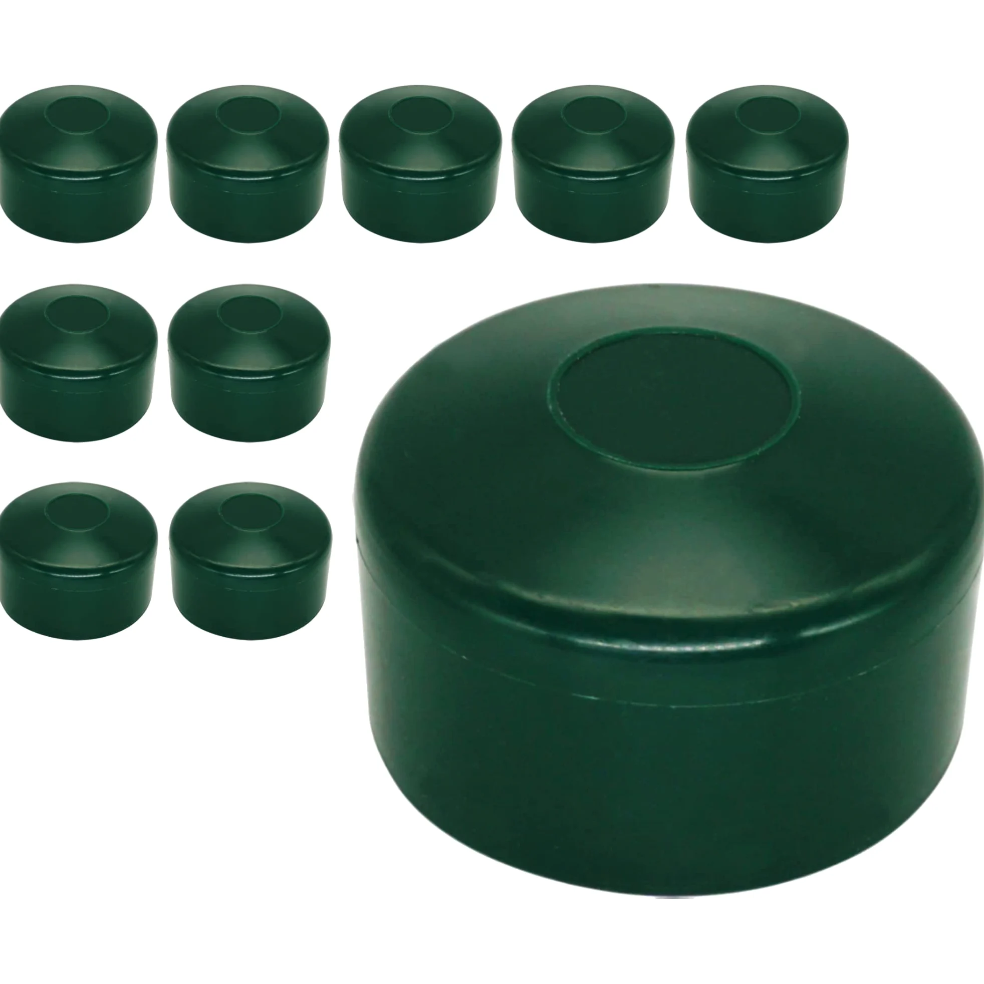 SKIR'CO (10 pz) Tappi per pali di recinzione, rotondi, 60 mm, in plastica verde, per pali di recinzione rotondi, coperture per pali, verde muschio RAL 6005