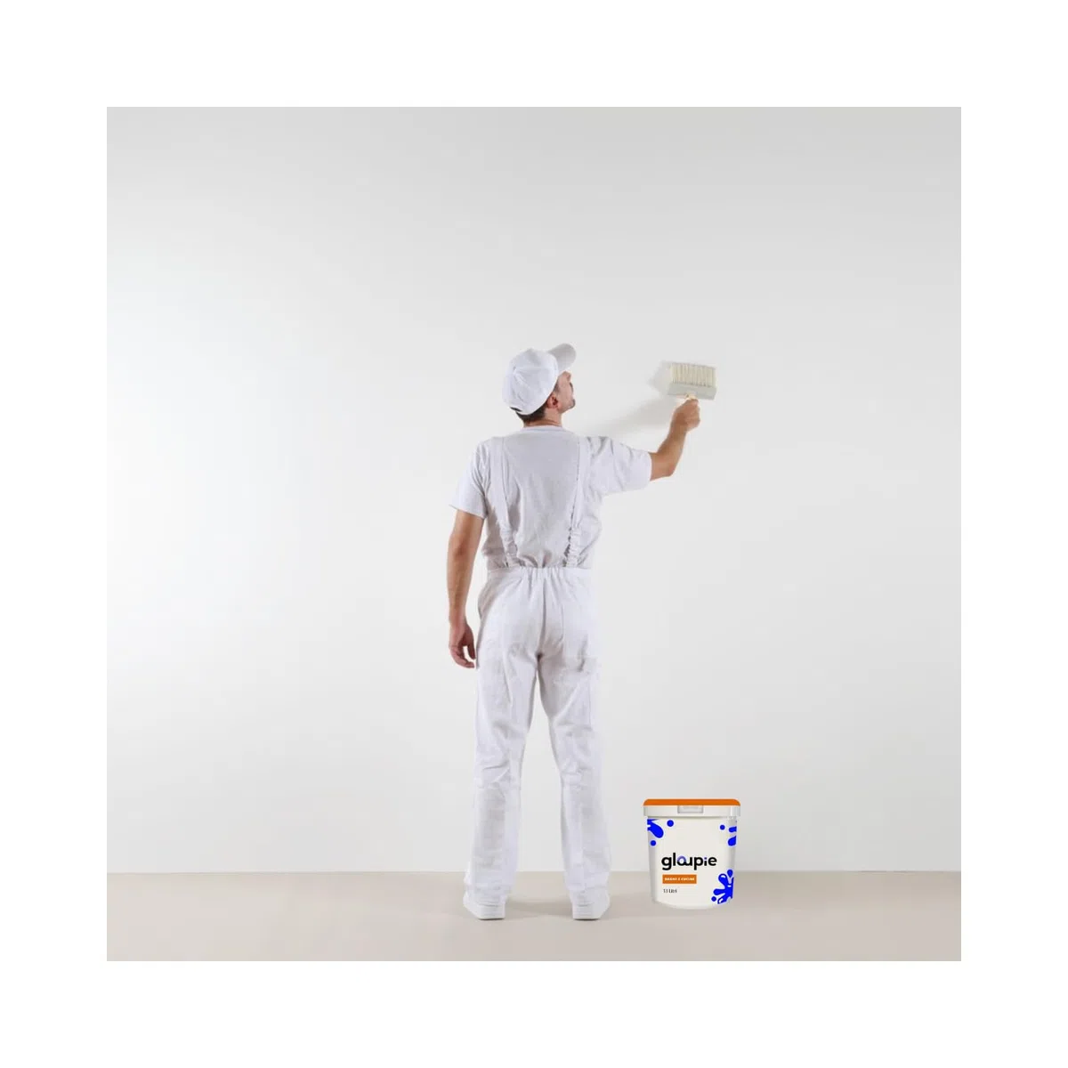 GLOUPIE BAGNI E CUCINE Pittura All'Acqua Traspirante Per Pareti Di Bagno E Cucina, 5 Litri, Bianco, Made In Italy