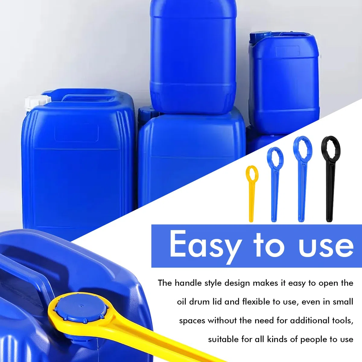 Set di 4 chiavi per taniche DIN 41/51/61, chiave in plastica doppia per taniche da 5-30L, apritore per tappi a vite robusto e universale